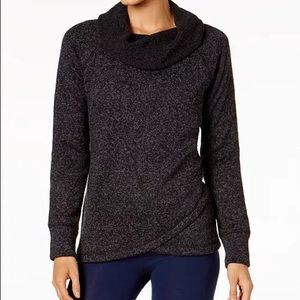 Ideology Gray and Black Cowl-Neck Pullover